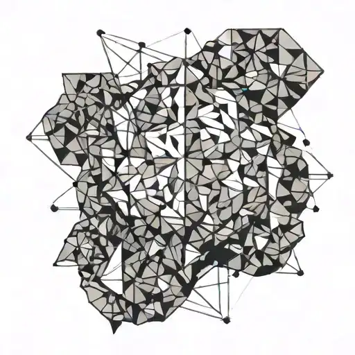 A Brain Being Shattered Into Geometric Shapes