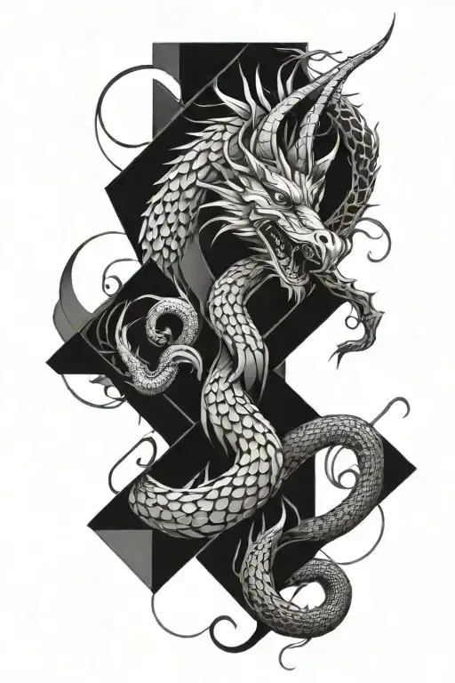 Dragon Samarai Face Surrounded