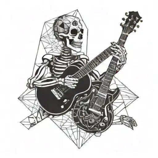 Skeleton Playing Guitar