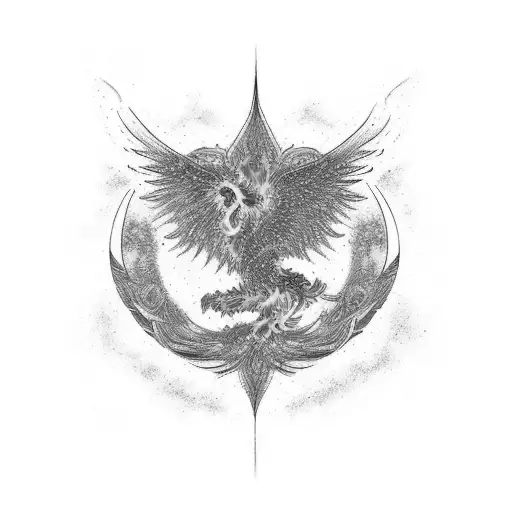 Burning Phoenix Rising Out Of An Exploding Galaxy