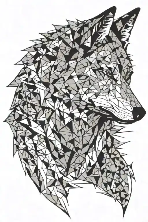 Wolf Silhouette Sitting Alone