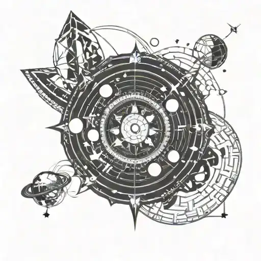 Space Mandala With Planets Around