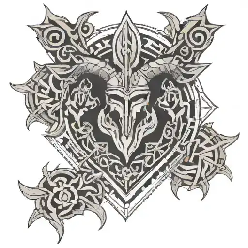 Gladiator With Fleur De Lis And The Word Sacrifice