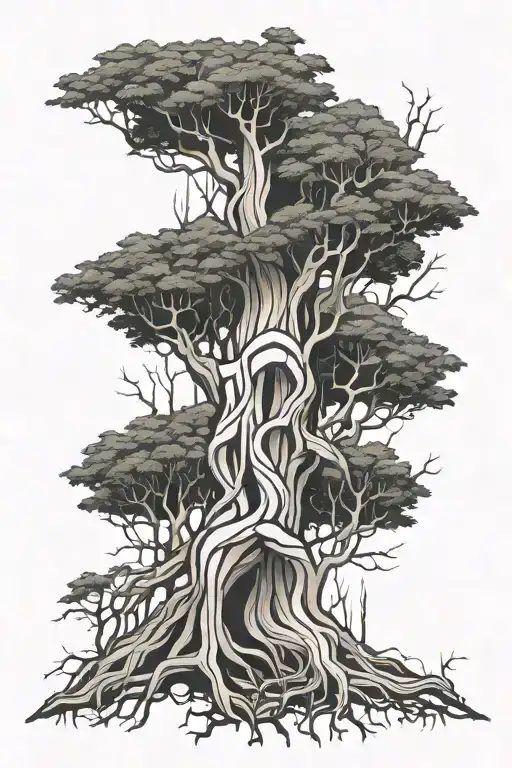 Cutted Tree Roots Growing