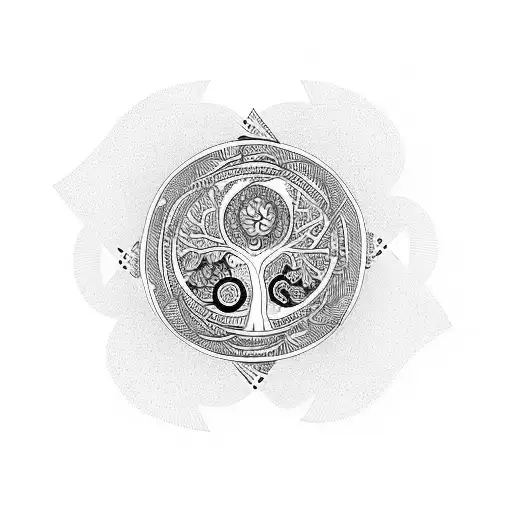 Tree Of Life And The Yin-yang Symbol