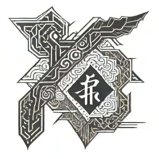 Rune Symbol Money Fortune Asian Style