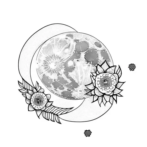 Moon And Flowers