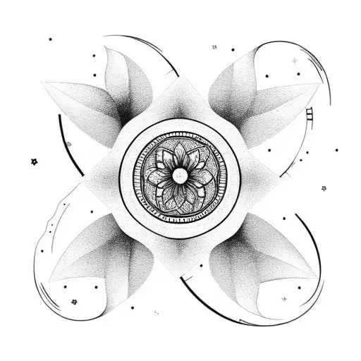 Crescent Moon And Flower