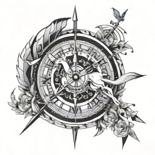 Sagittarius Sodiacsign And Clock