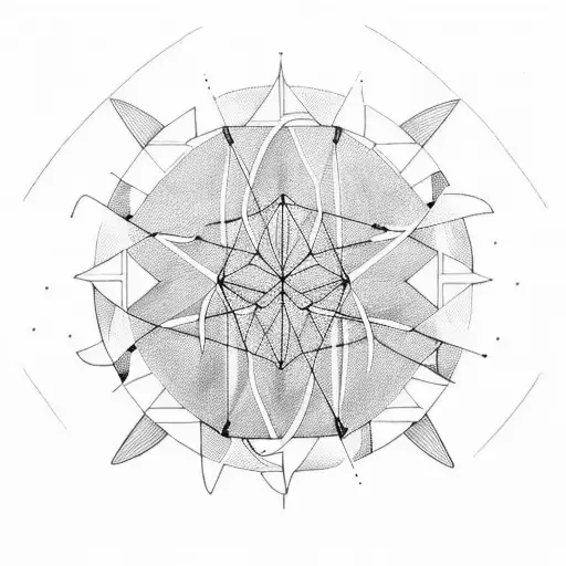 A Geometric Bicyle Tattoo With Outdoor Elements