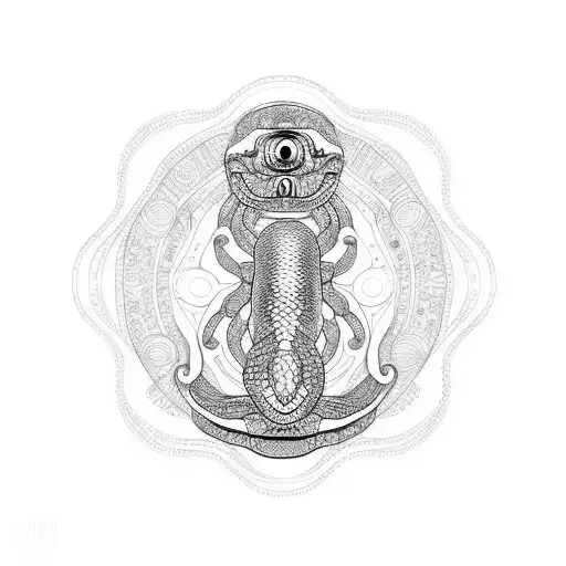 A Oaxacan Snake Holding A Universe In Its Center