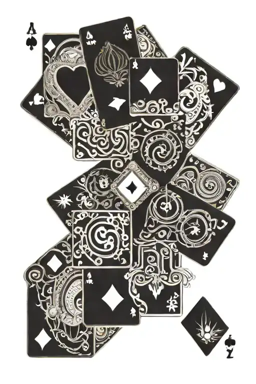 Playing Cards Spread But With Semicolon Instead Of The Card Value