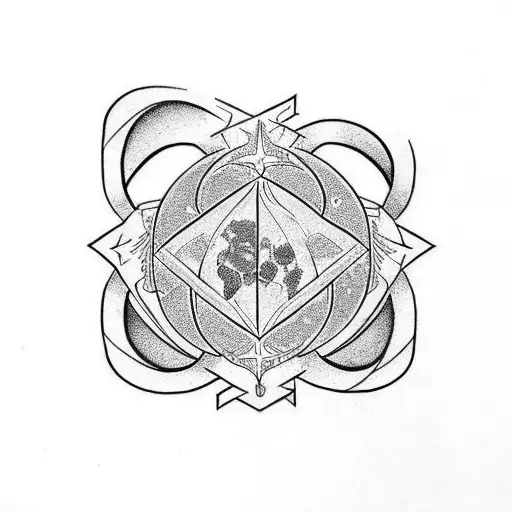 Phi Symbol And Earth Alchemy Symbol