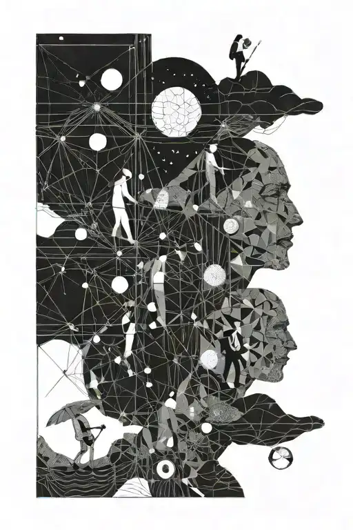 Aquaries With Moon Sea Men Walking