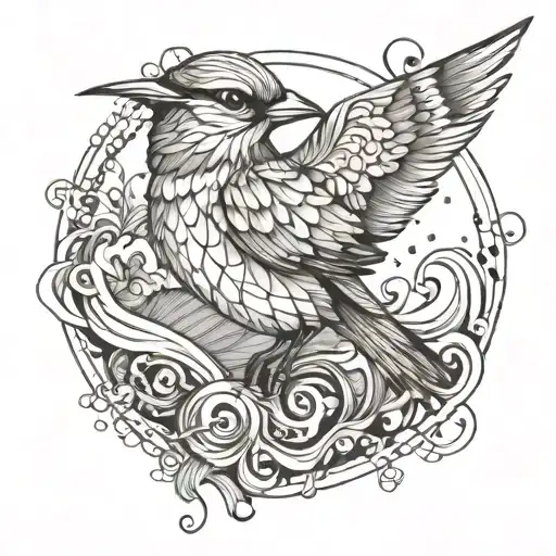 Bird And Ocean Waves