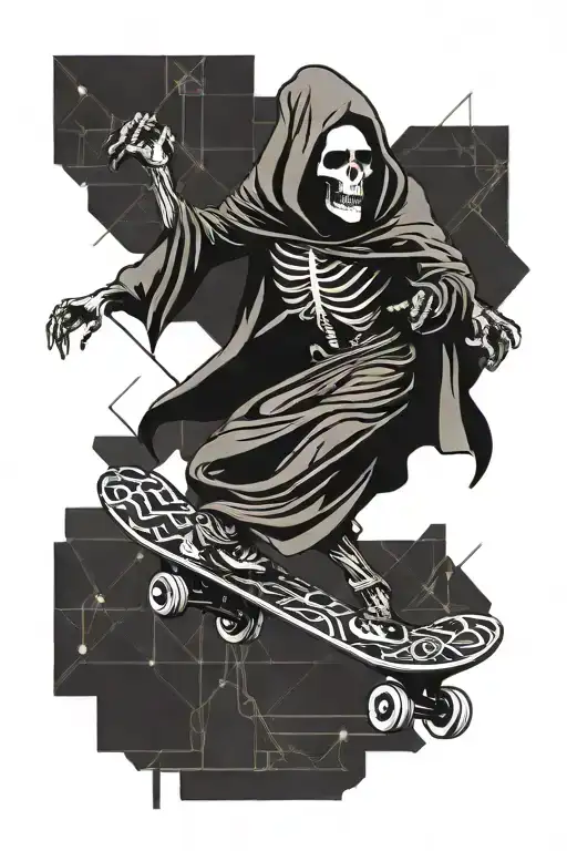 Grim Reaper On A Skateboard