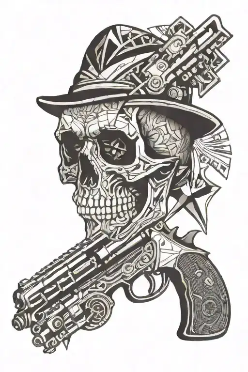 Skull With Gun