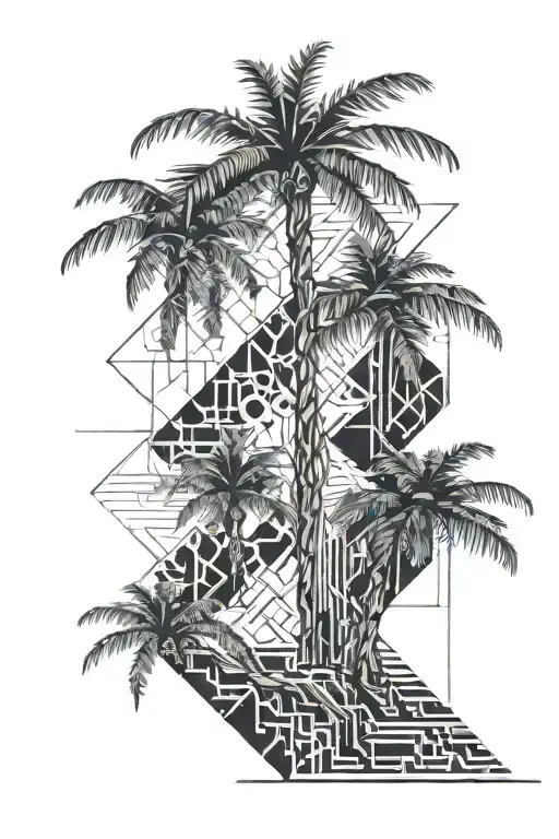 Palm Tree With Source Code Roots Growing