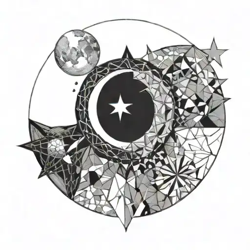Moon & Star Intertwined Within