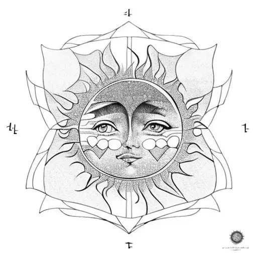 A Puzzle Piece With A Sun Inside And A Puzzle Piece With A Moon Inside That For Together