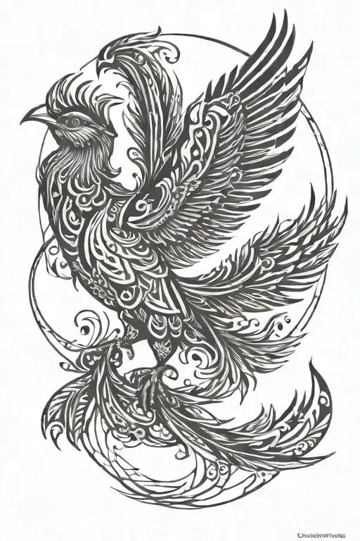 Phoenix Flying Bird Tattoo
