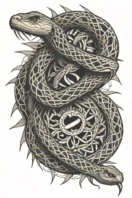 Snake Wrapped Around A Sun