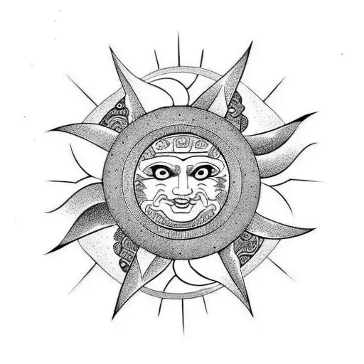 Yin And Yang Sun Moon And Stars In One Design