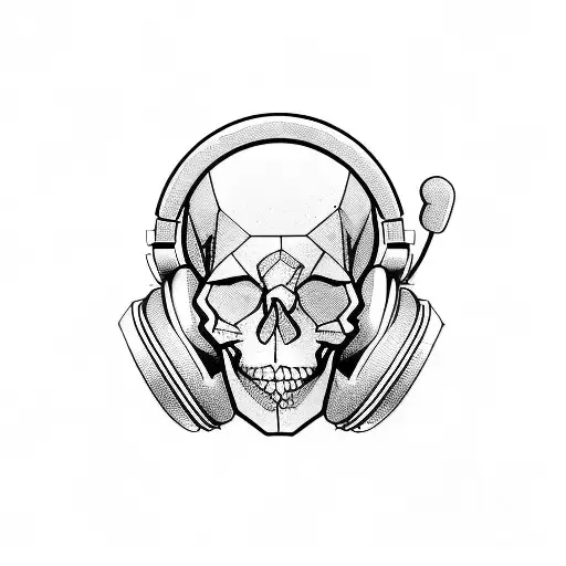 A Skull Wearing Headphones