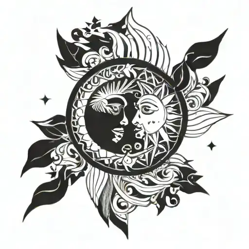 Sun And Moon Kissing Each Other