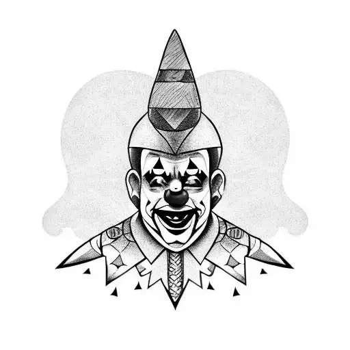 A Clown Holding A Dagger In His Hand