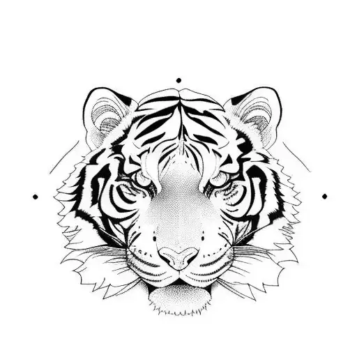 White Tiger Tatto For Shoulder Colors Black