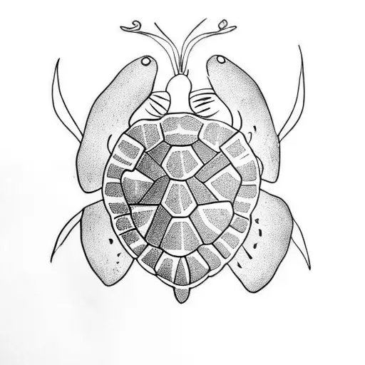 Turtle With Flower And Water