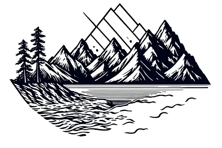 Mountains And A Beach