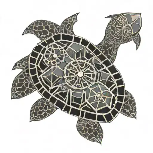 Turtle With Clock On The Shell