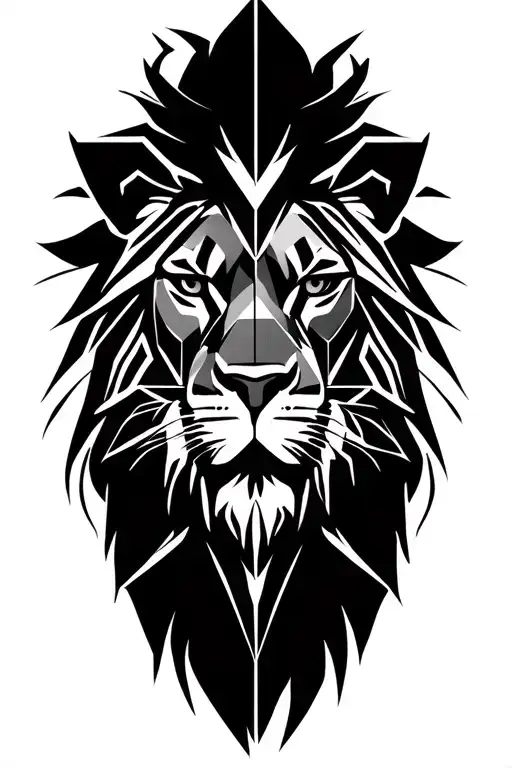 Lion Head Half A Turn His Face