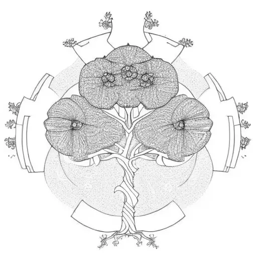 Tree Of Life With 3 Flowers