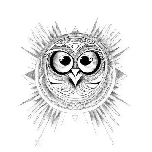 Owl With Eye Of Ra