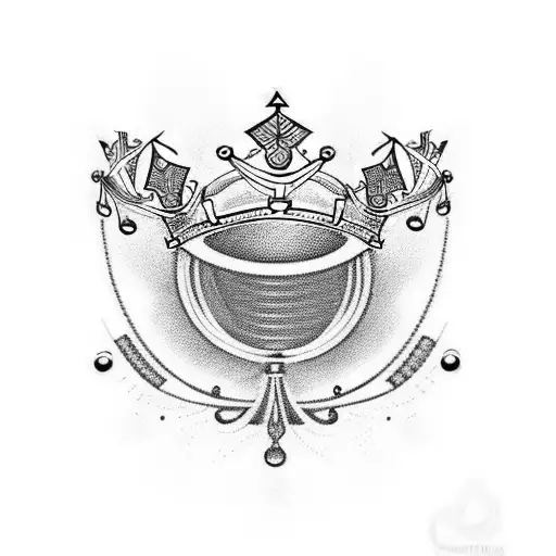 A Queens Crown With Music Notes For The Tips Of The Crown