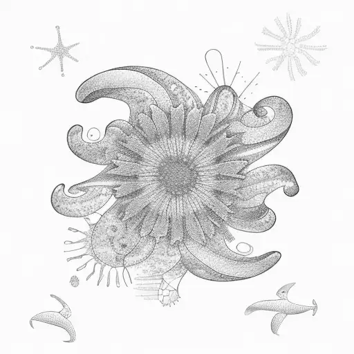 A Bunch Of California Wildflowers And The Ocean