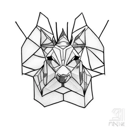 Fine Line Origami Unicorn