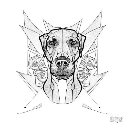 Three Doberman With A Skull