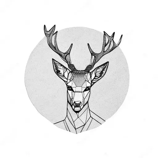 Stag Infront Of Mountain