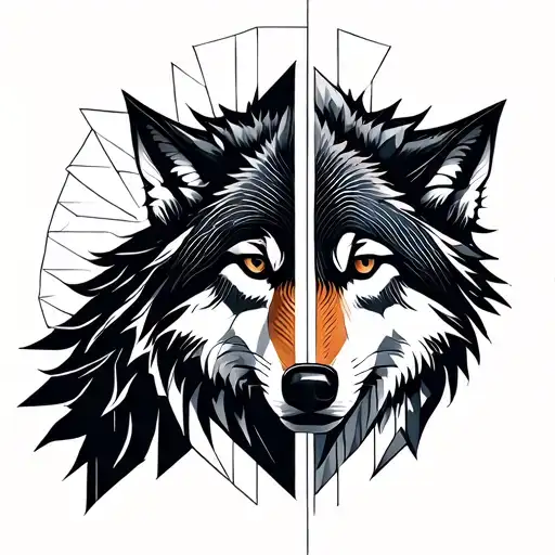 Wolf Protecting The Family Of 4