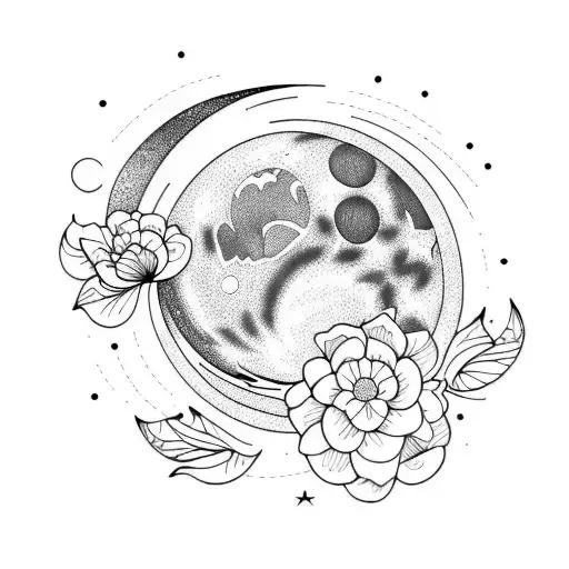 Moon And Flowers