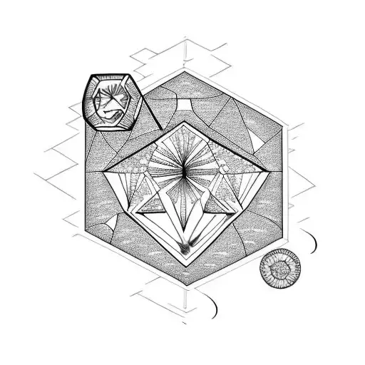 Diamond With A Beach Inside And A Palm Tree