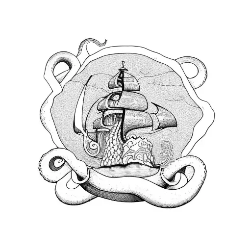 Kraken Downing A Ship