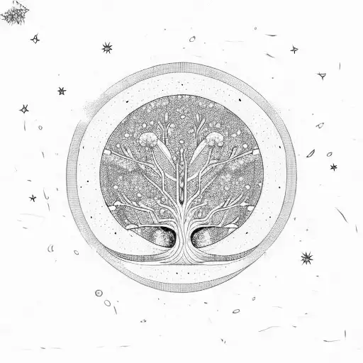 Tree Of Life Then Going Into Space With Galaxies And Then Ending With A Black Hole