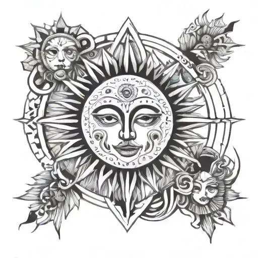 Sun And Moon Fusion With Mask Or Vail