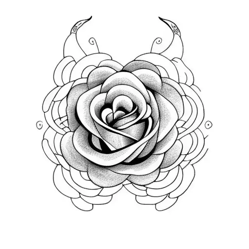 Dragon Avec Une Rose