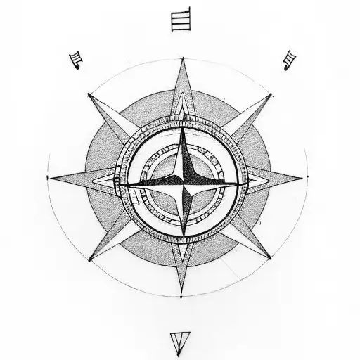 Guitar With Motorcycle Forest Compass Love Music Fortune Hope